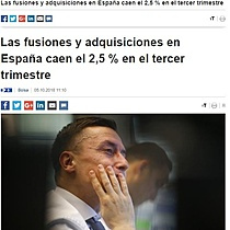 Las fusiones y adquisiciones en Espaa caen el 2,5 % en el tercer trimestre
